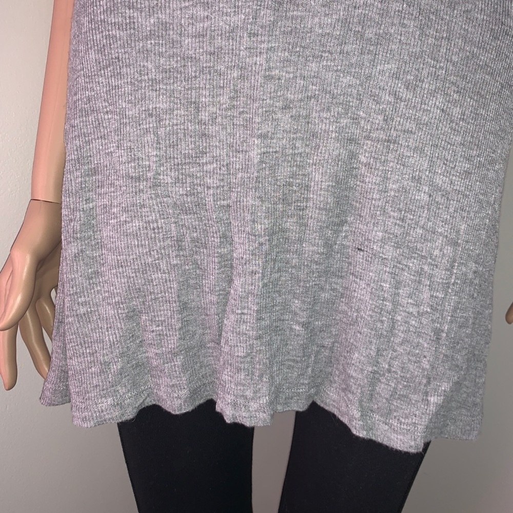 Brandy Melville Gray Ribbed Tunic Tank Top Beach Swim Cover Up OS - Picture 3 of 7
